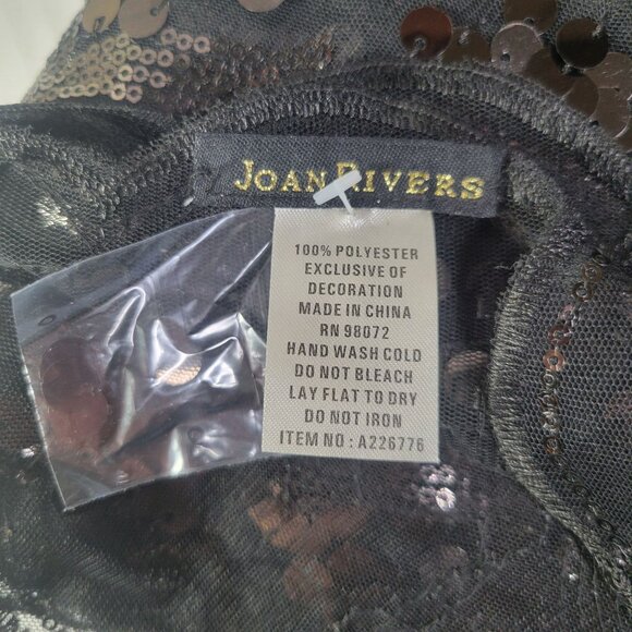 Joan Rivers Black Elegant Diamond Sequin Embellished Sheer Wrap Shawl Scarf - Picture 4 of 4